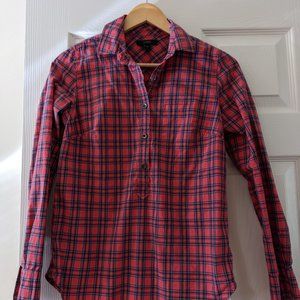 J. Crew Plaid Red Blue Top Size 00